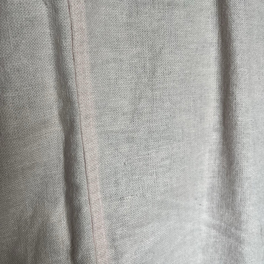 Linen Blend Button Up Shirt Sz L Pleated‎ Petal Pink Soft Girl Elevated Basic - Picture 6 of 13
